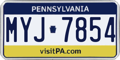 PA license plate MYJ7854