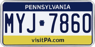 PA license plate MYJ7860
