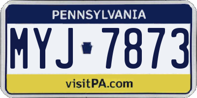 PA license plate MYJ7873