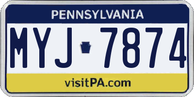 PA license plate MYJ7874