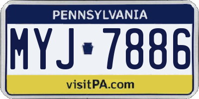PA license plate MYJ7886