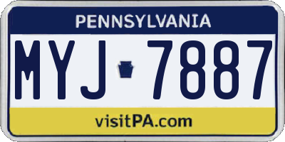 PA license plate MYJ7887