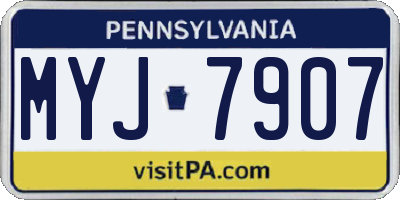 PA license plate MYJ7907