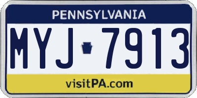 PA license plate MYJ7913
