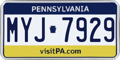 PA license plate MYJ7929