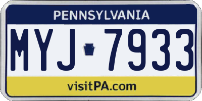 PA license plate MYJ7933