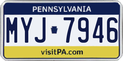 PA license plate MYJ7946