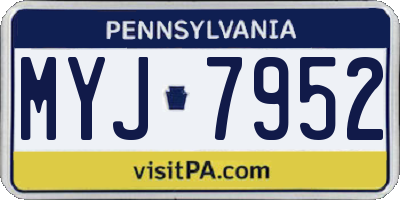 PA license plate MYJ7952