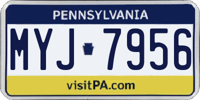 PA license plate MYJ7956