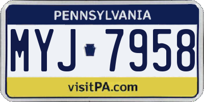 PA license plate MYJ7958