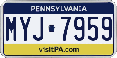 PA license plate MYJ7959