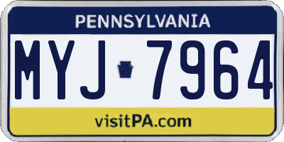 PA license plate MYJ7964