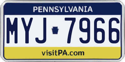 PA license plate MYJ7966