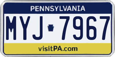 PA license plate MYJ7967