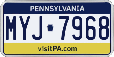PA license plate MYJ7968