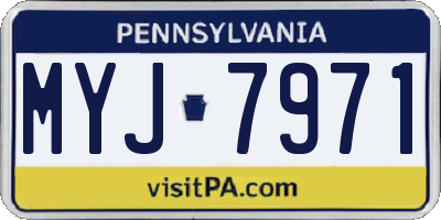 PA license plate MYJ7971