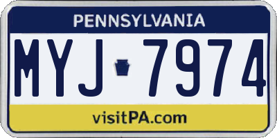 PA license plate MYJ7974