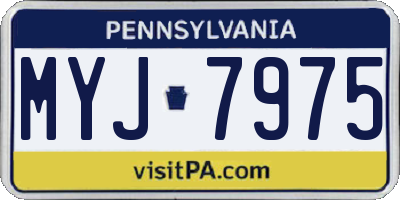 PA license plate MYJ7975