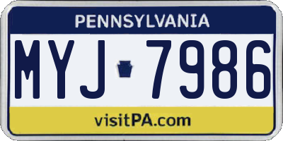 PA license plate MYJ7986