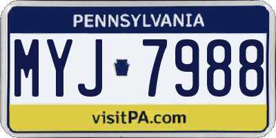 PA license plate MYJ7988