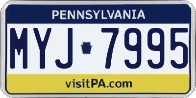 PA license plate MYJ7995