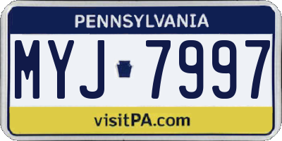 PA license plate MYJ7997