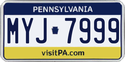 PA license plate MYJ7999