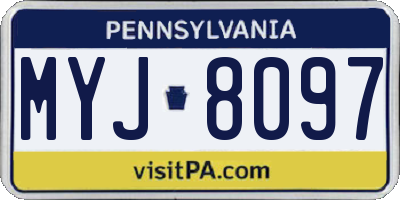 PA license plate MYJ8097