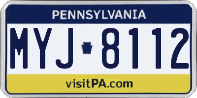 PA license plate MYJ8112