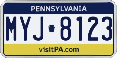 PA license plate MYJ8123