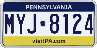 PA license plate MYJ8124