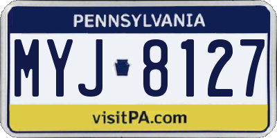 PA license plate MYJ8127
