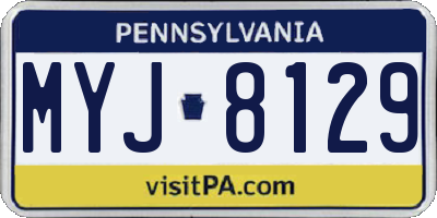 PA license plate MYJ8129