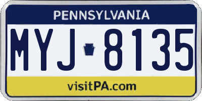 PA license plate MYJ8135