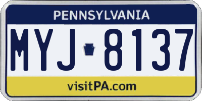 PA license plate MYJ8137