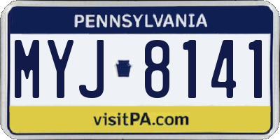 PA license plate MYJ8141
