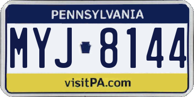 PA license plate MYJ8144