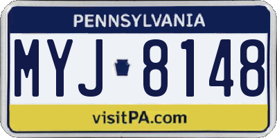 PA license plate MYJ8148
