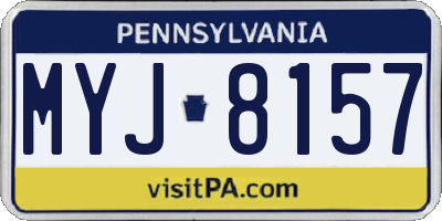 PA license plate MYJ8157