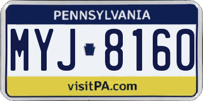 PA license plate MYJ8160