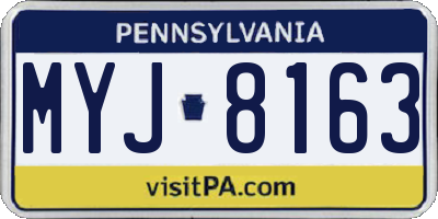 PA license plate MYJ8163