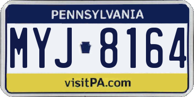 PA license plate MYJ8164