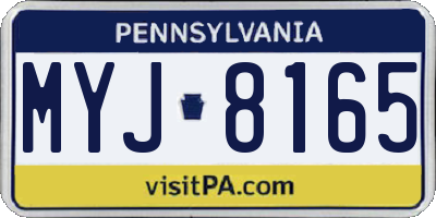 PA license plate MYJ8165