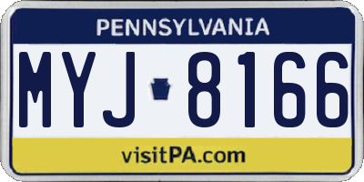 PA license plate MYJ8166