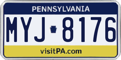 PA license plate MYJ8176