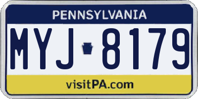 PA license plate MYJ8179