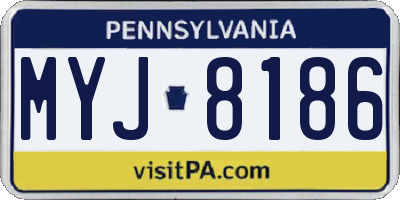 PA license plate MYJ8186