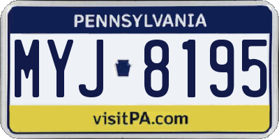 PA license plate MYJ8195