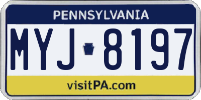 PA license plate MYJ8197
