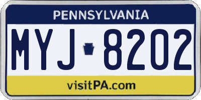 PA license plate MYJ8202